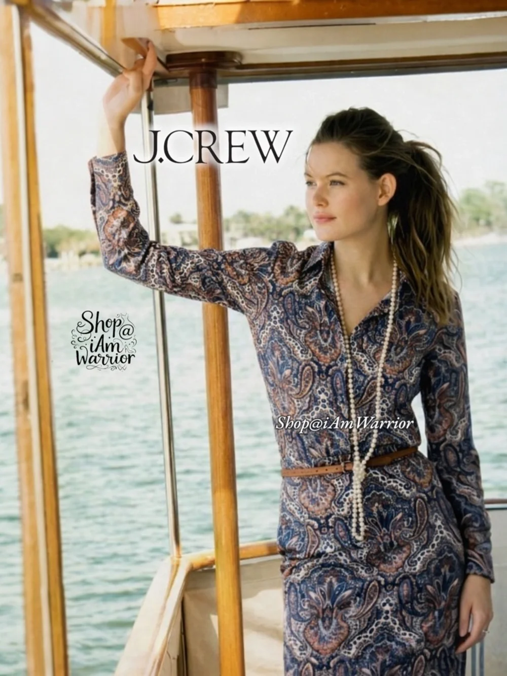 J.Crew cotton perfect shirt in marine sunset paisley *shop@iamwarrior